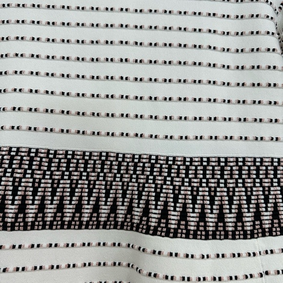 Shoshanna  Mesa  Navy Ivory Blush Metallic  Ribbed  Striped  Dress (6) - Picture 7 of 8